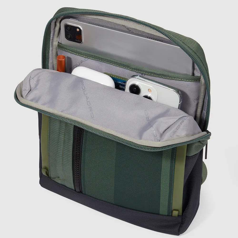 Borsello Uomo PIQUADRO porta iPad in Tessuto e Pelle Nero CA1816S131