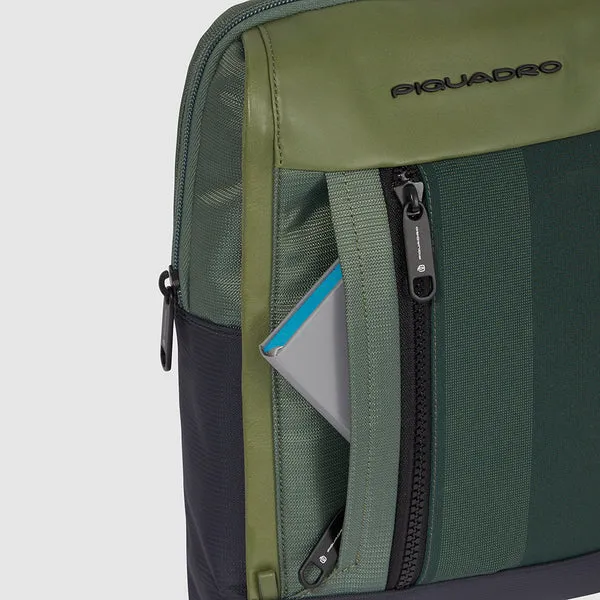 Borsello Uomo PIQUADRO porta iPad in Tessuto e Pelle Nero CA1816S131