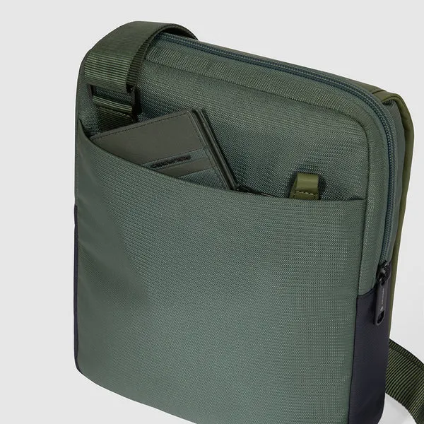 Borsello Uomo PIQUADRO porta iPad in Tessuto e Pelle Nero CA1816S131