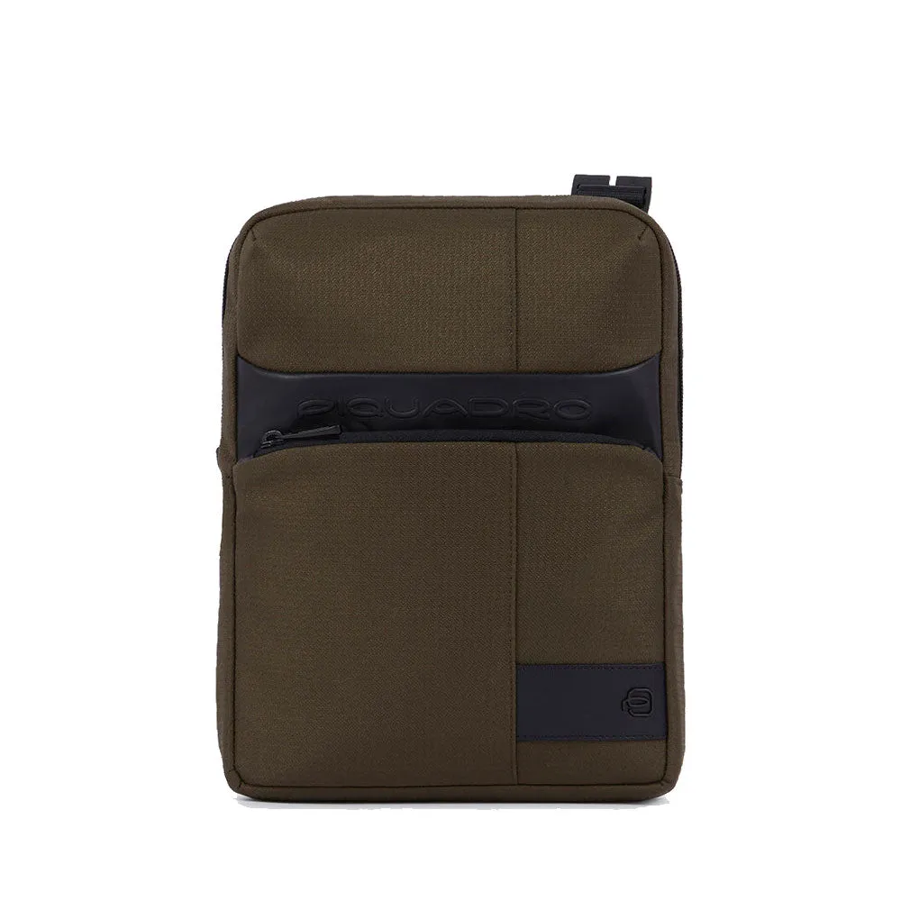 Borsello Uomo PIQUADRO porta iPad in Tessuto e Pelle Verde CA1816W129