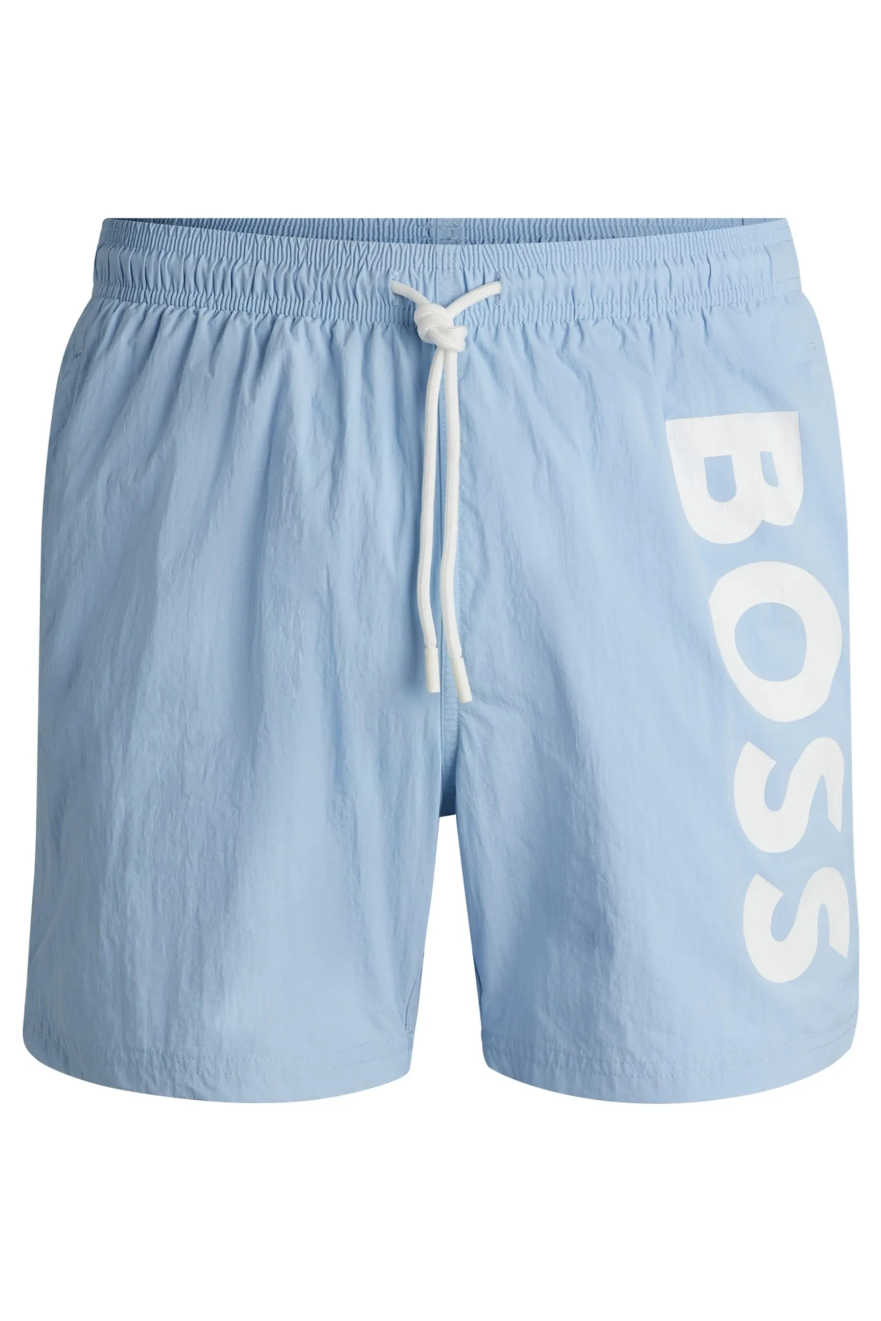 BOSS Stampa Shorts da bagno in popeline ad asciugatura rapida con logo verticale