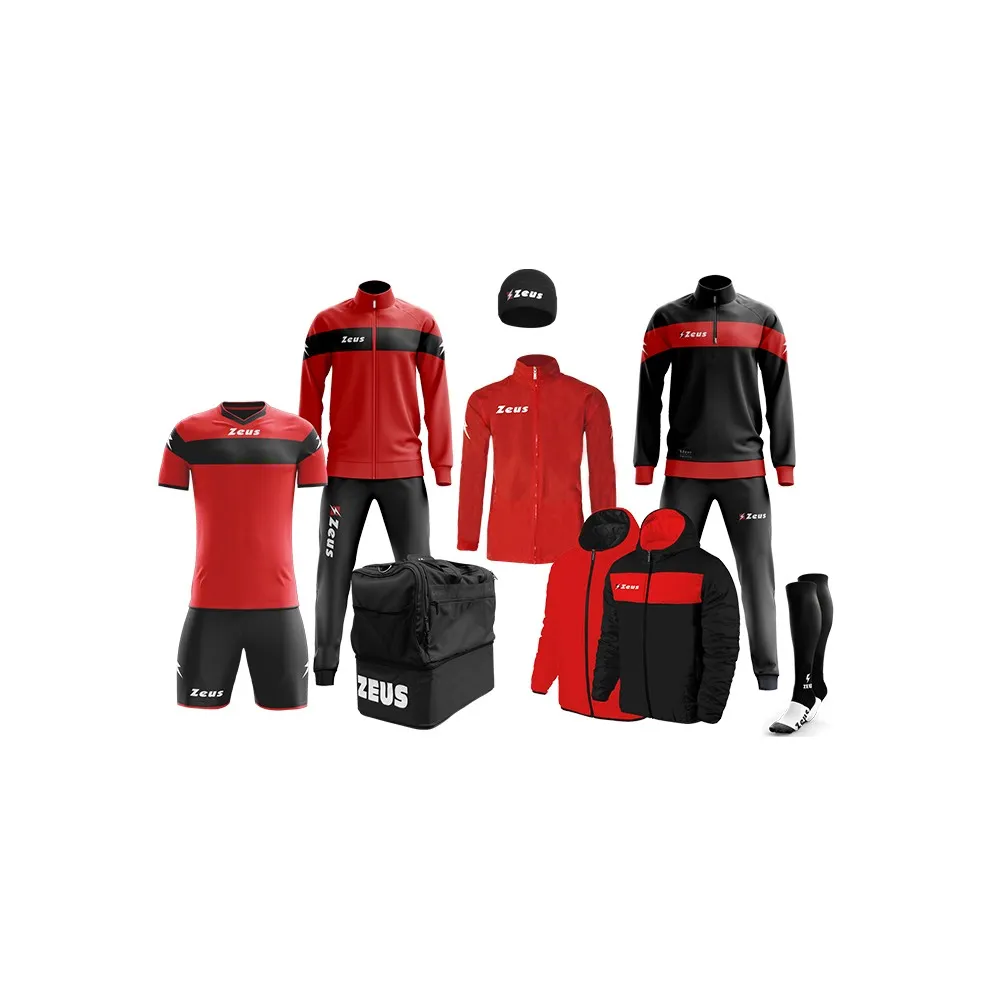 BOX APOLLO COMPLETO 8 PEZZI COLORE NERO/ROSSO ZEUS SPORT