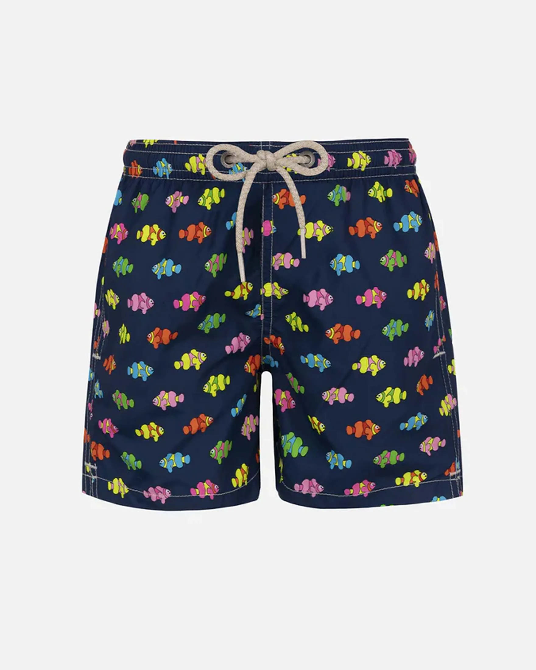 Boxer mare blu con stampa pesci multicolor 2-10 anni