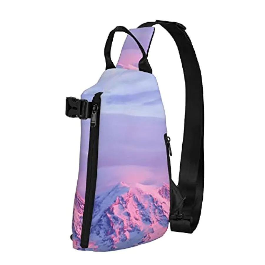 BYTKMRY Mount At Sunset Sling Zaino, Multiuso Viaggio Escursionismo Daypack Crossbody Borsa A Tracolla Per Viaggiare Attività Al