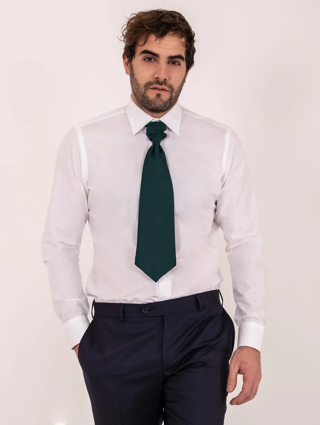 Camicia Borriello Napoli in Cotone Collo Italiano Bianco