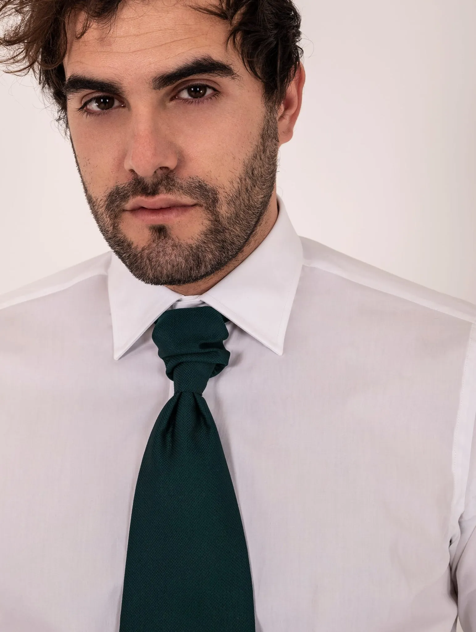 Camicia Borriello Napoli in Cotone Collo Italiano Bianco