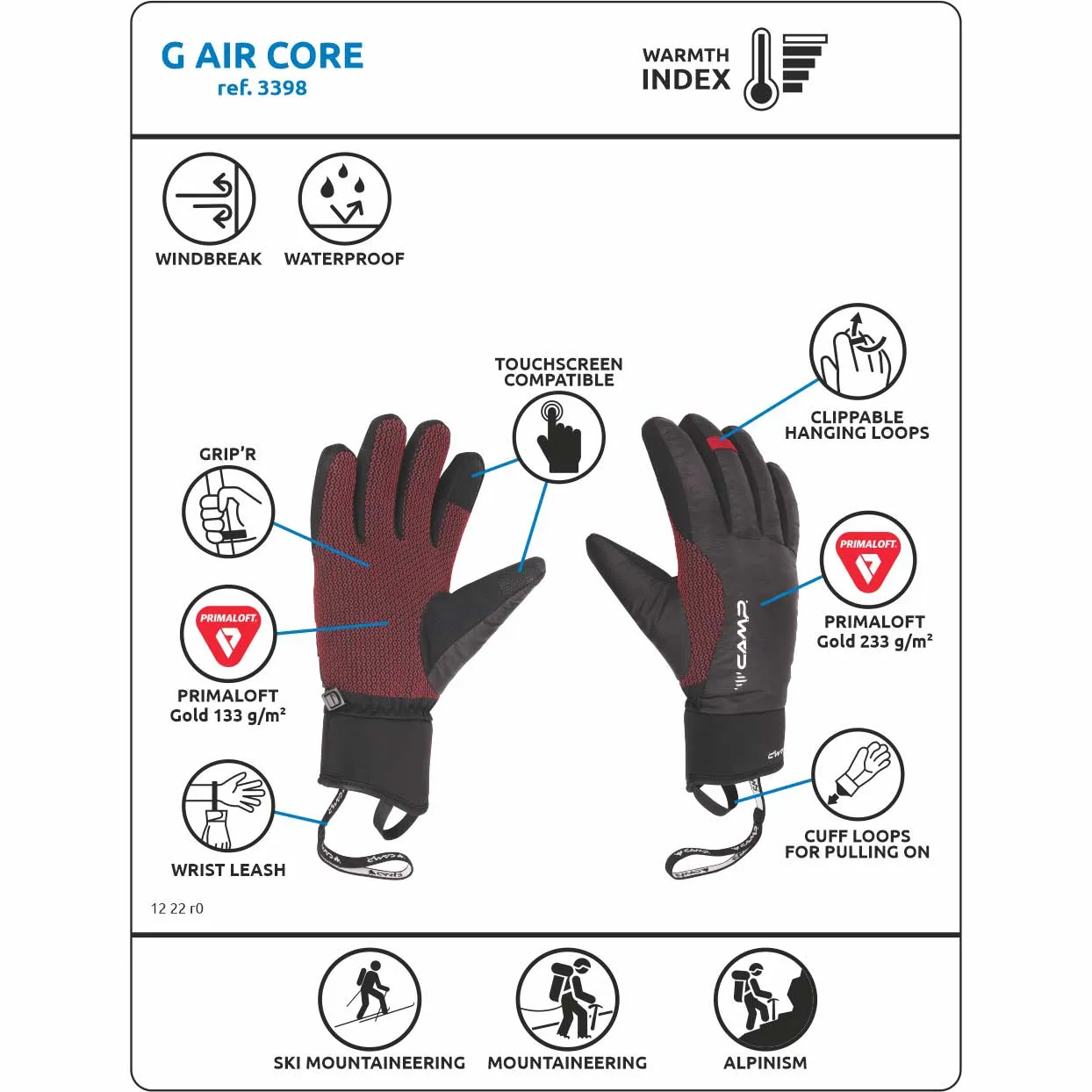 Camp G Air Core guanti traspiranti antivento
