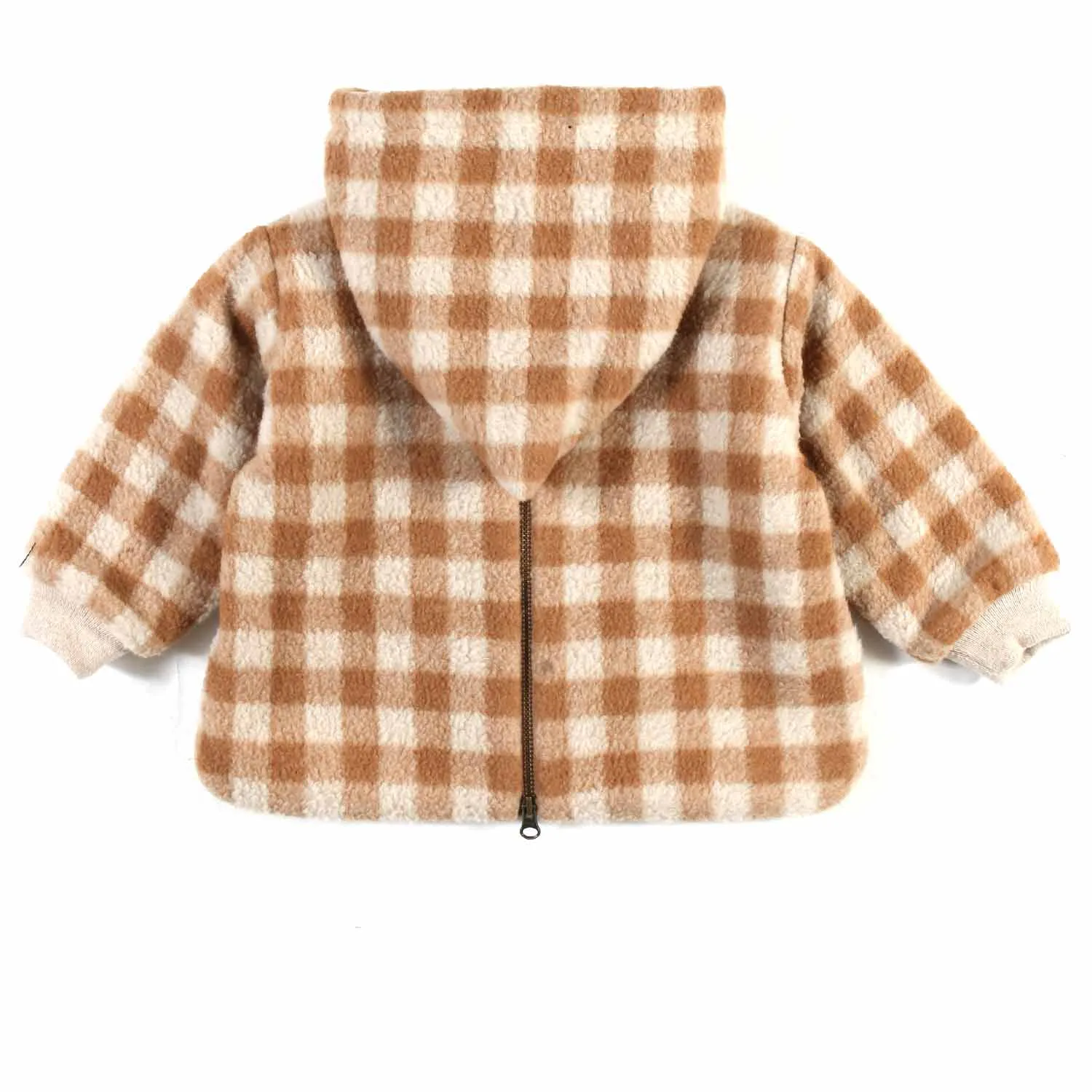 Cappottino Vichy Panna E Cammello Baby Unisex