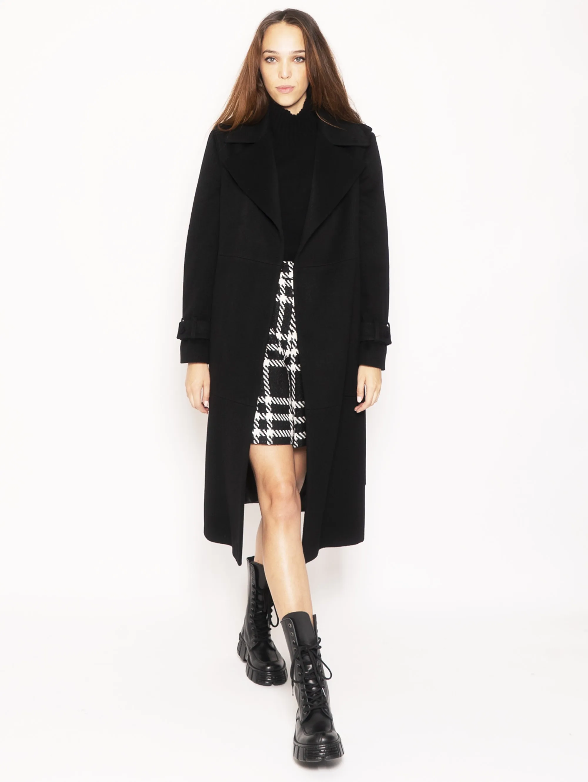 Cappotto con Cintura - Nero