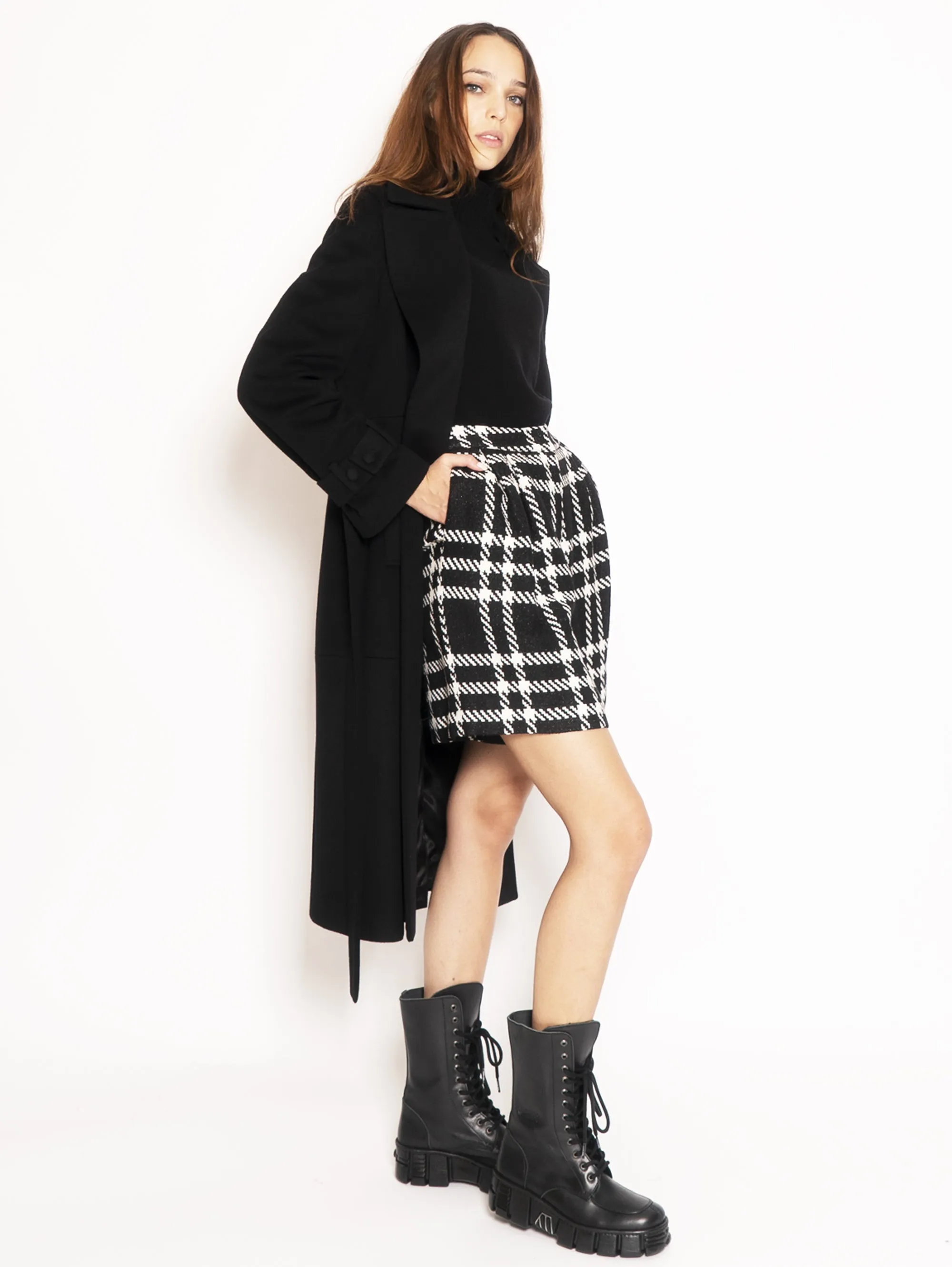 Cappotto con Cintura - Nero