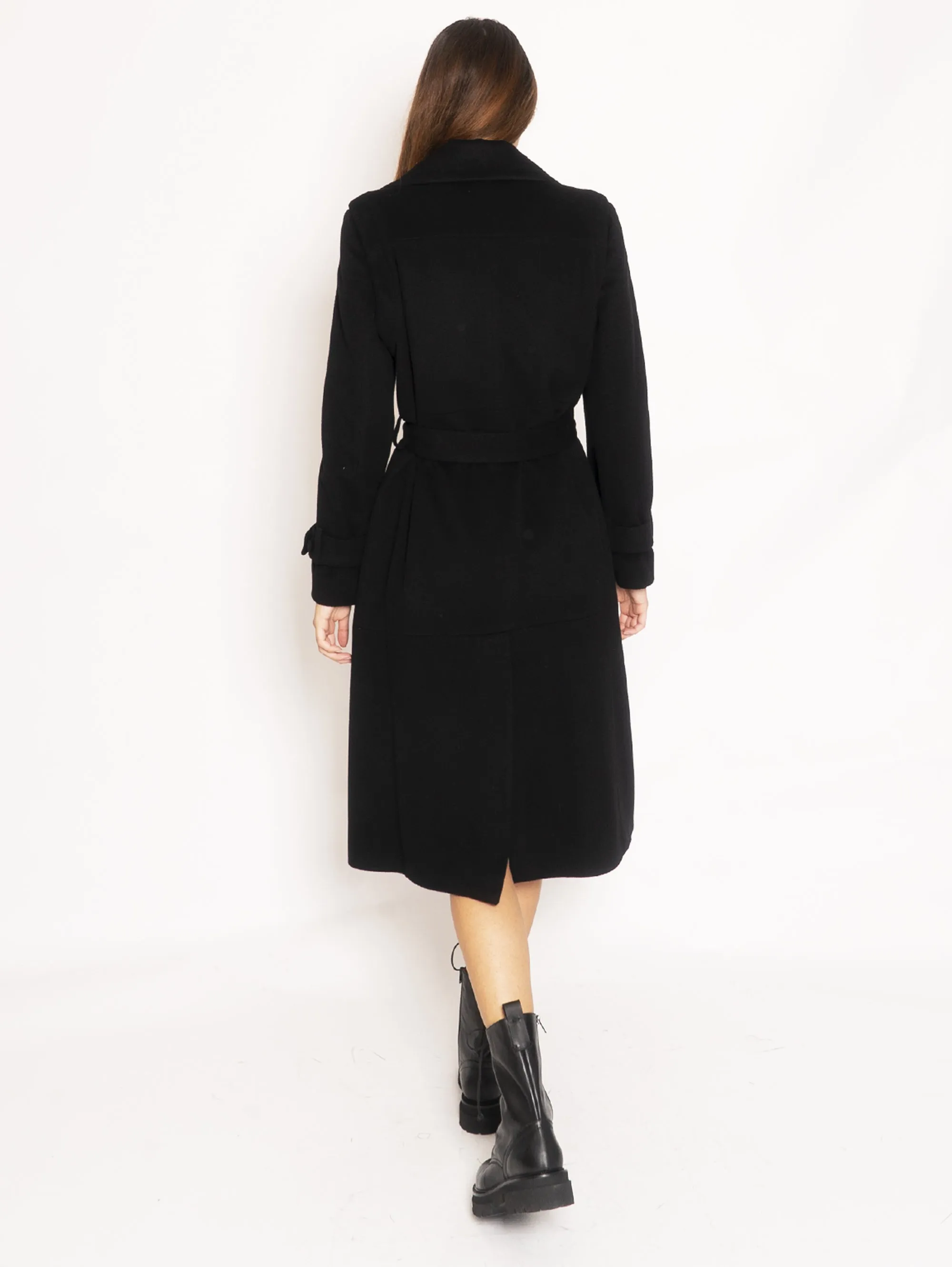 Cappotto con Cintura - Nero