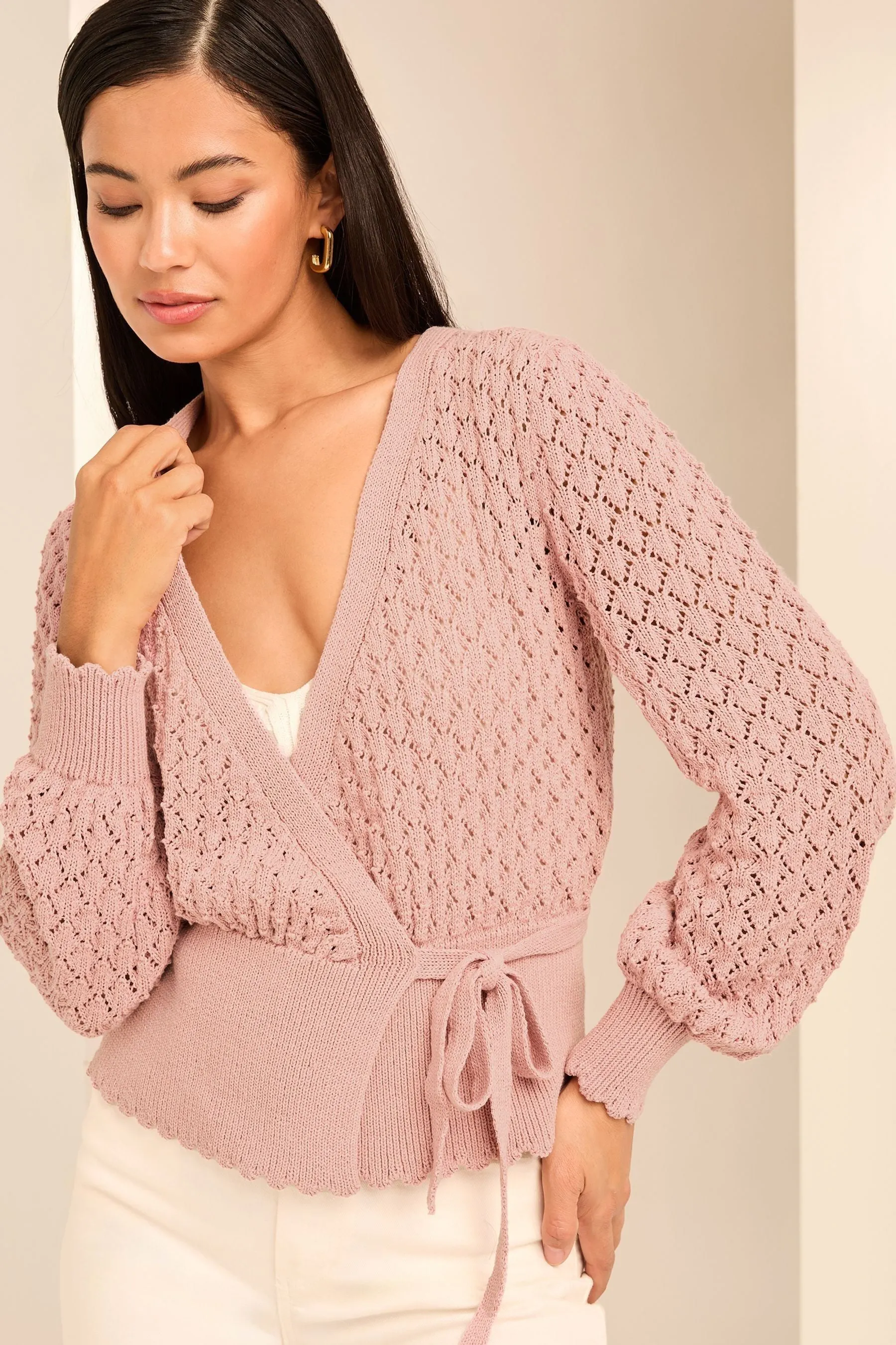 Cardigan Lipsy a portafoglio con allacciatura laterale