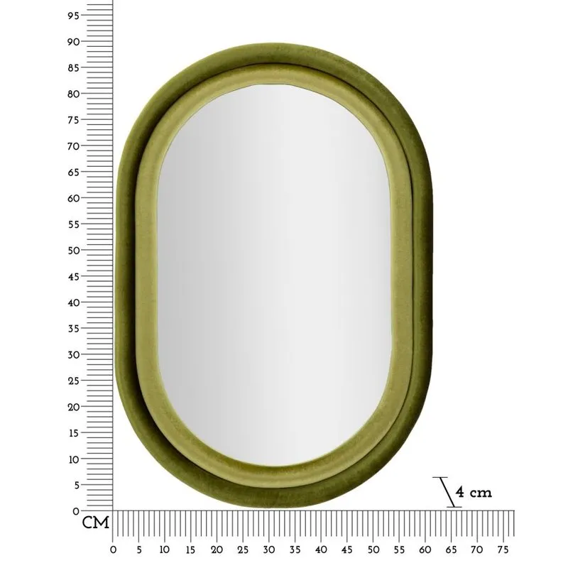 Charme 1921 Specchio da muro Antony velluto verde cm 60x4x90