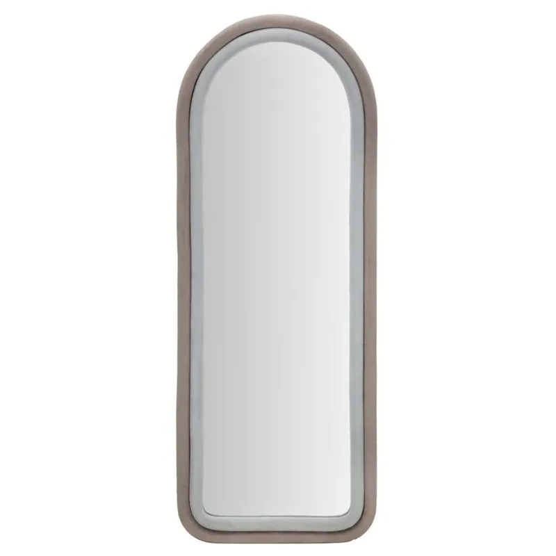 Charme 1921 Specchio da muro Cloe velluto grigio cm 60x4x160