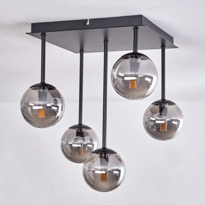 Chehalis Plafoniera - Vetro Grigio fumo, 5-Luci