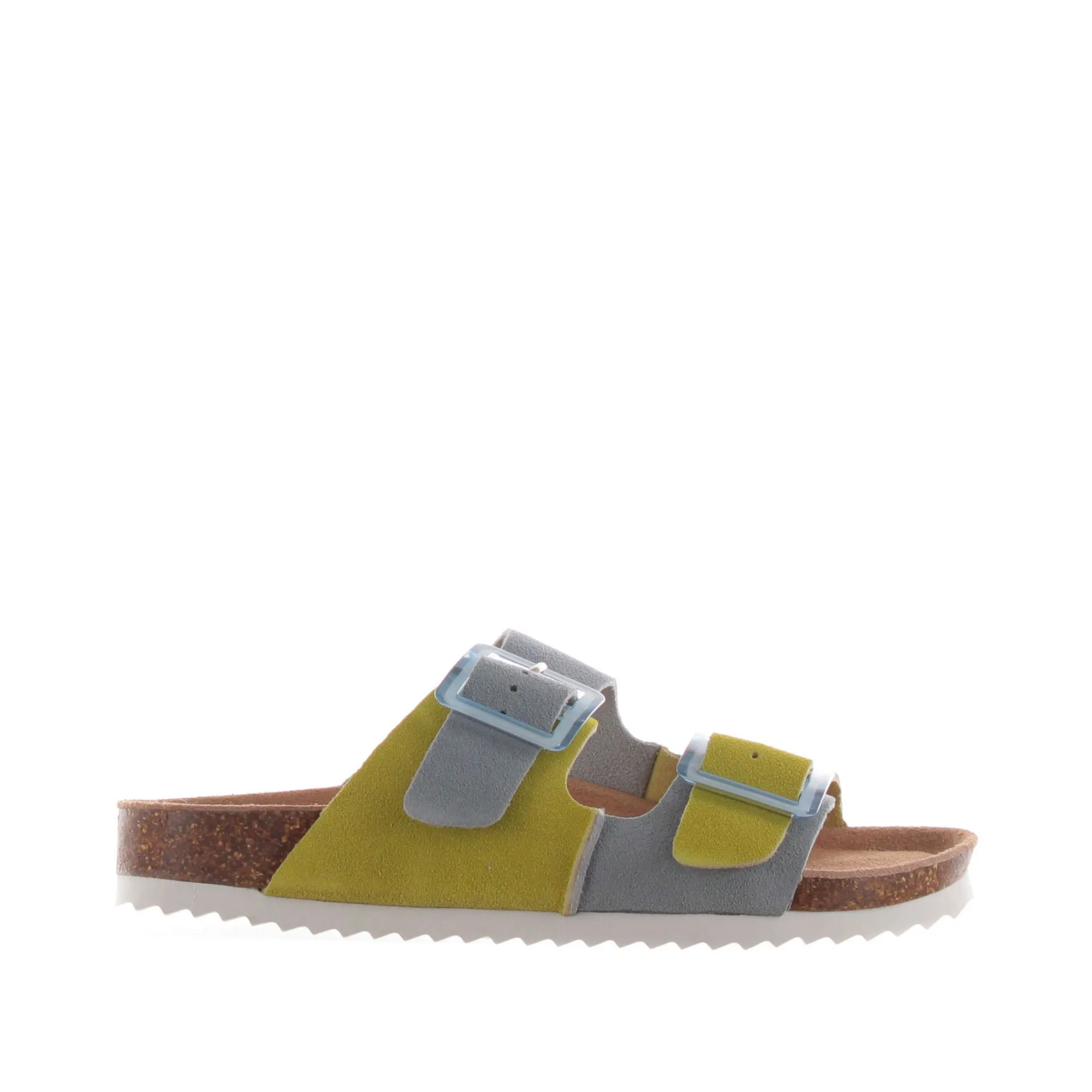 Ciabatta cow suede bicolore in camoscio