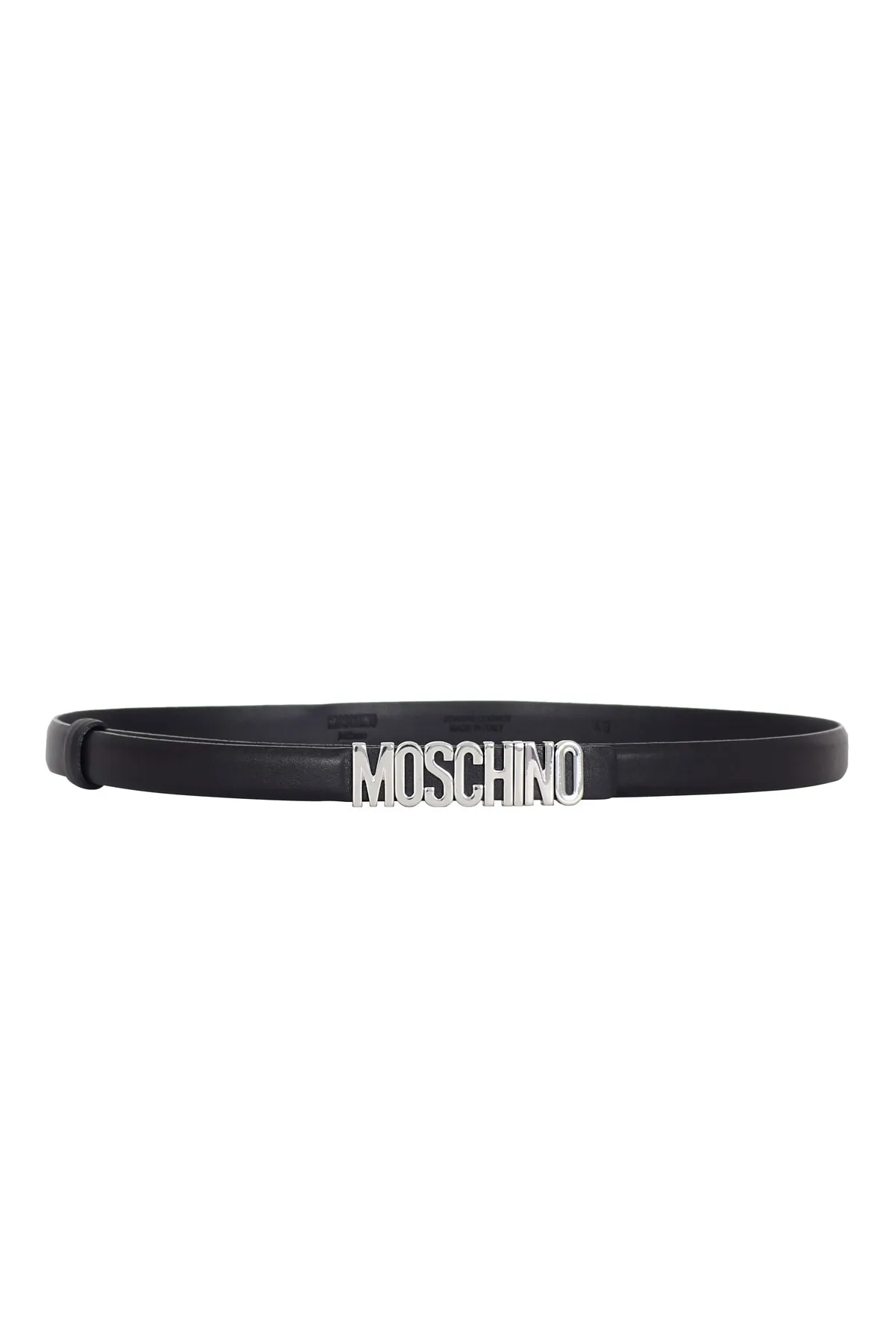 CINTURA NERA CON LOGO IN ARGENTO
