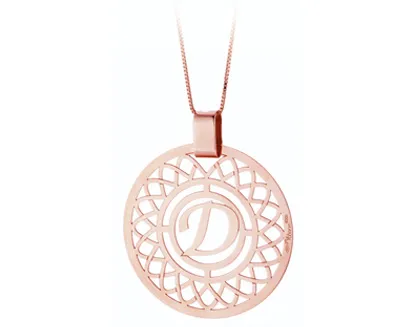 Ciondolo My Charm in oro bianco giallo o rosa personalizzabile con l'iniziale