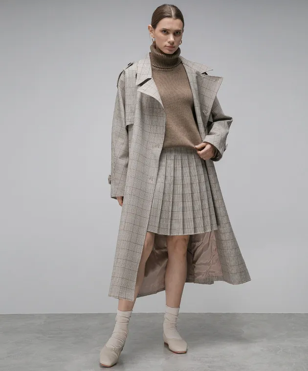 CO Gonna a pieghe a quadri beige 3217MPWS