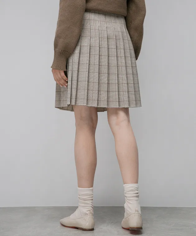 CO Gonna a pieghe a quadri beige 3217MPWS
