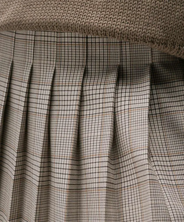 CO Gonna a pieghe a quadri beige 3217MPWS