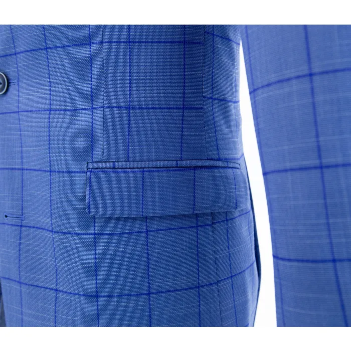 Costume a quadri 2 pezzi Henk ter Horst Azzurro