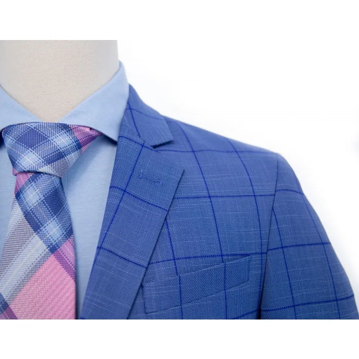 Costume a quadri 2 pezzi Henk ter Horst Azzurro