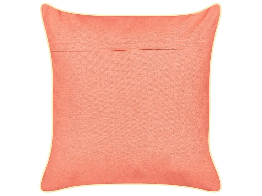 Cuscino decorativo LAMINARIA Velluto 45 x 45 cm Corallo Trama animale