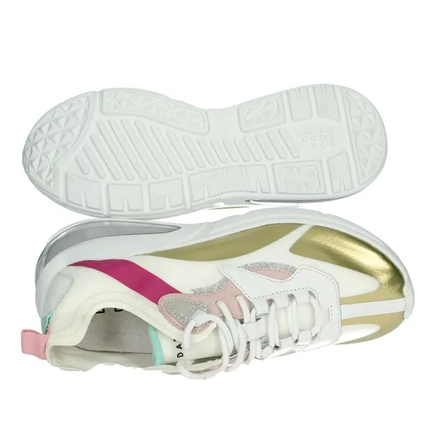 D.A.T.E.  SNEAKERS BASSA CAMP-AURA 132 BIANCO/ORO