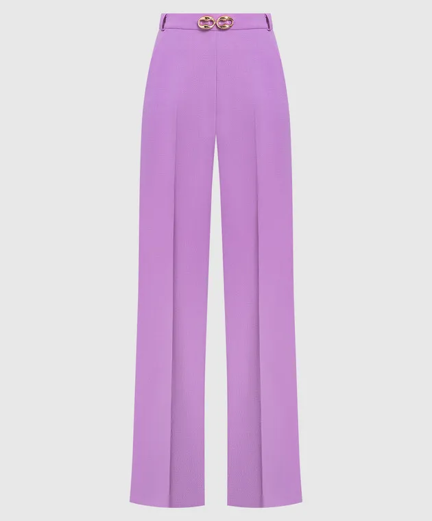 David Koma Pantaloni a zampa di lana viola SS23DK11TR