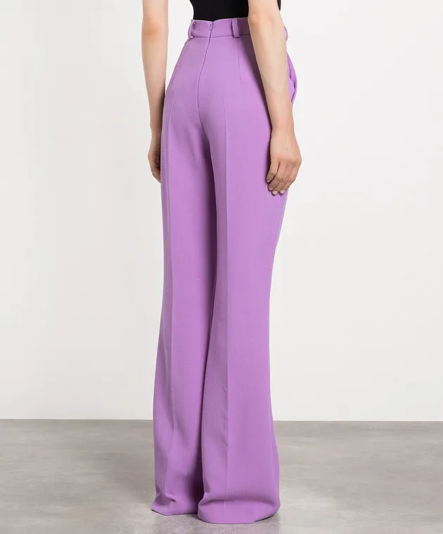 David Koma Pantaloni a zampa di lana viola SS23DK11TR