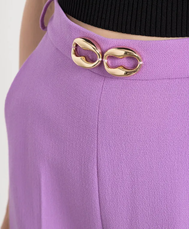 David Koma Pantaloni a zampa di lana viola SS23DK11TR