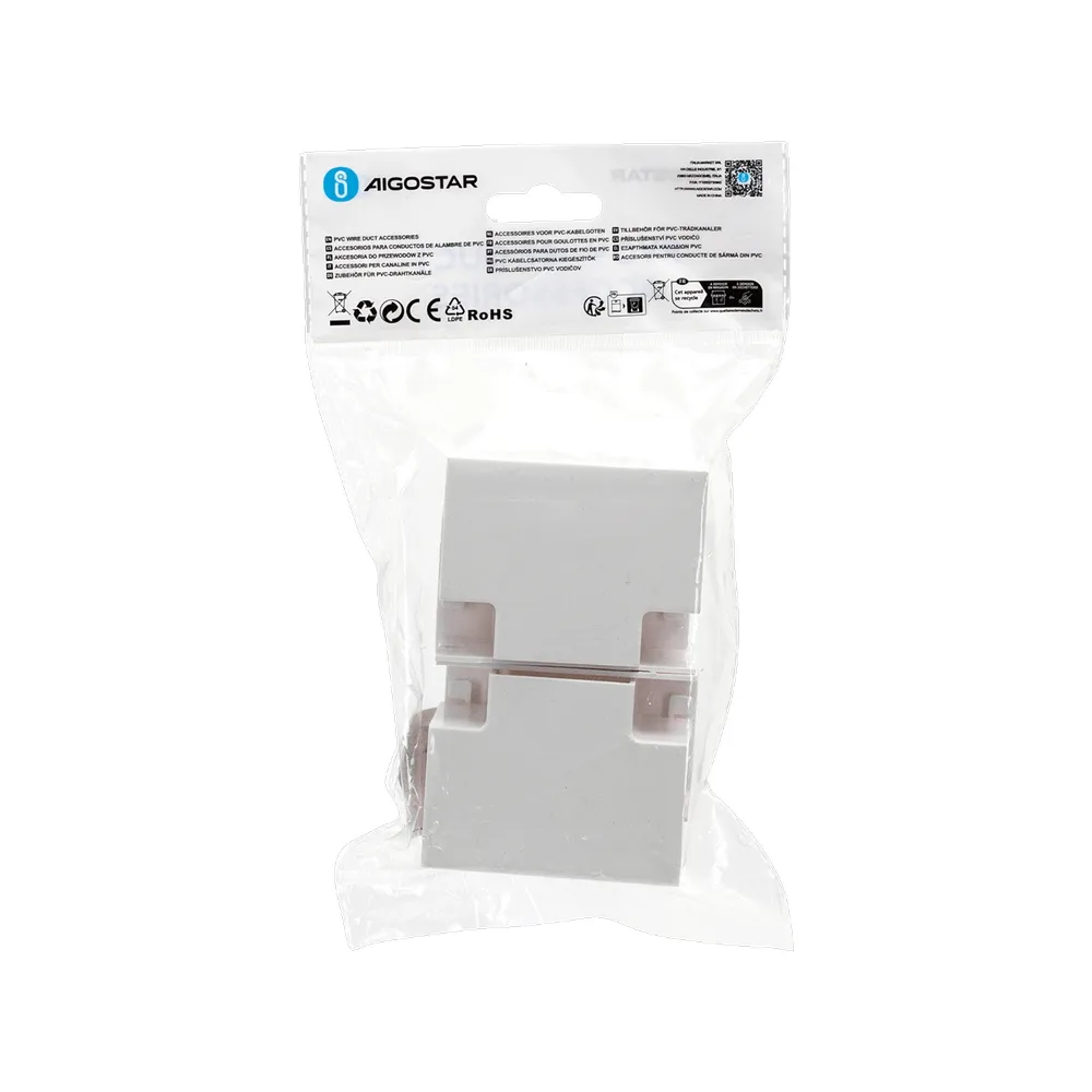 Derivazione T per Canalina 40x40mm bianca 4pz Aigostar
