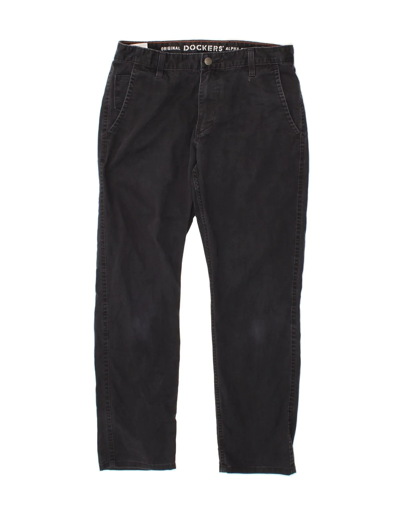 DOCKERS Mens Straight Chino Trousers W32 L30 Navy Blue Cotton