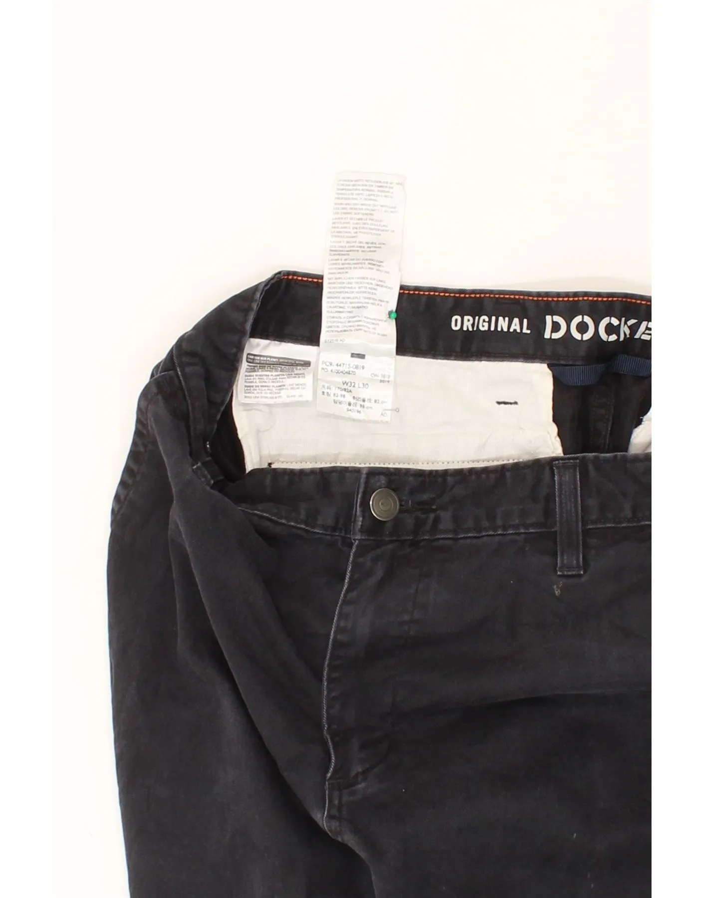 DOCKERS Mens Straight Chino Trousers W32 L30 Navy Blue Cotton