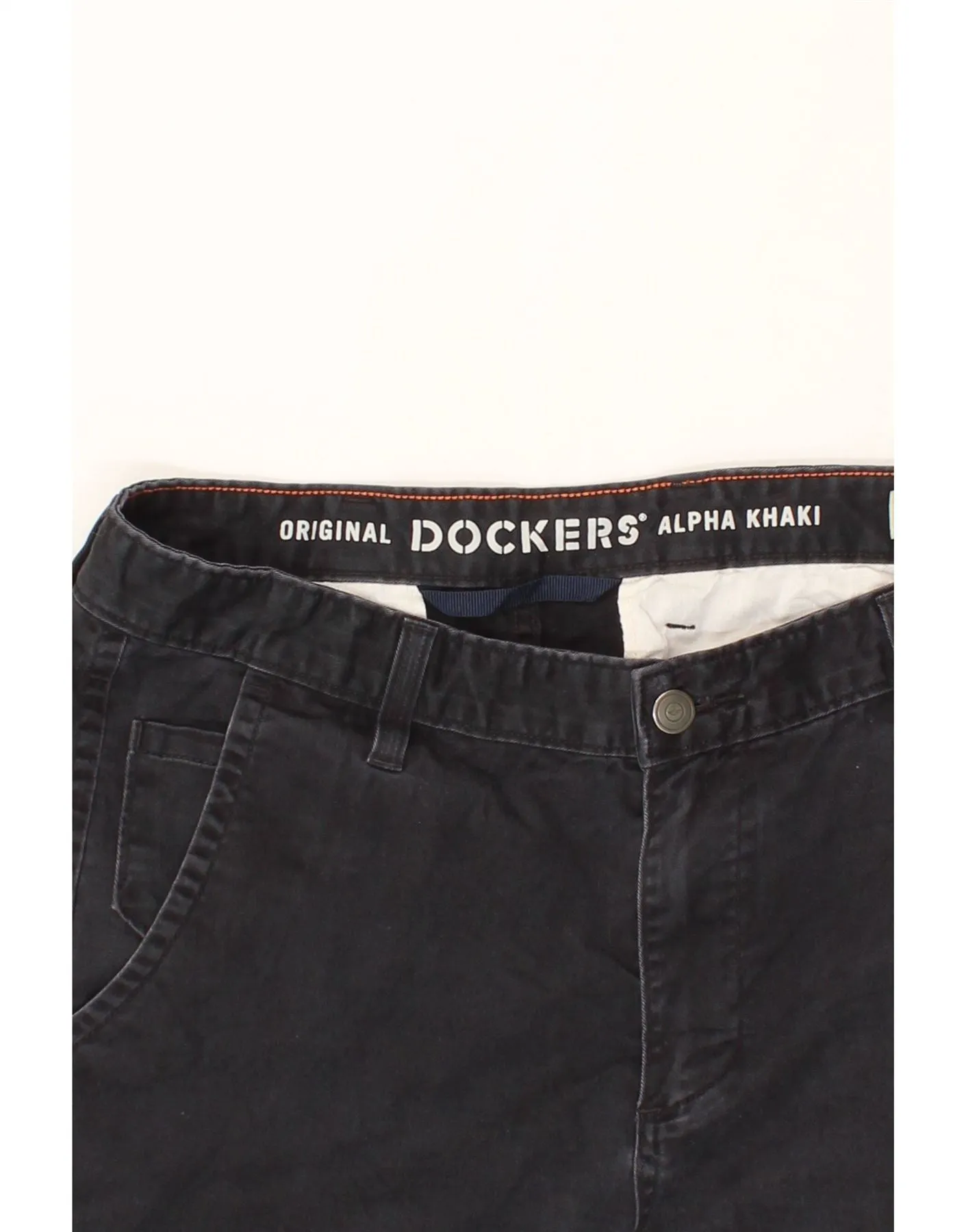 DOCKERS Mens Straight Chino Trousers W32 L30 Navy Blue Cotton