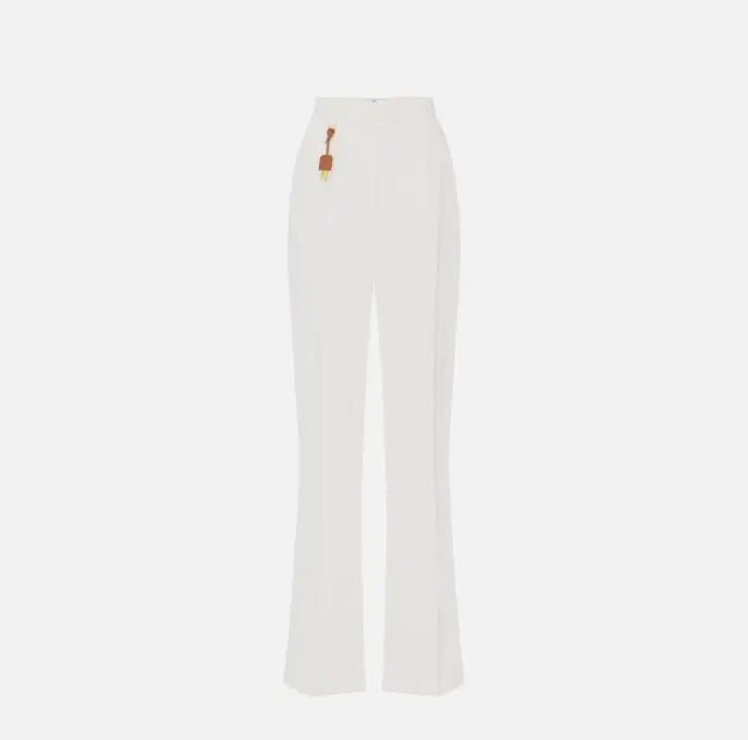 ELISABETTA FRANCHI PA09752E2 Pantaloni in gabardina di misto lino con pinces