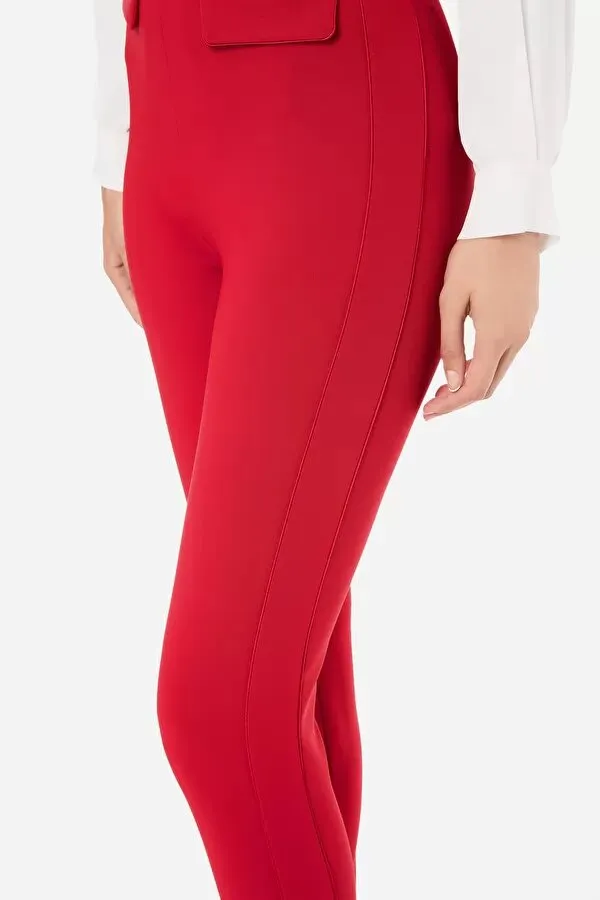 ELISABETTA FRANCHI Pantalone dritto con fascia in vita con morsetto