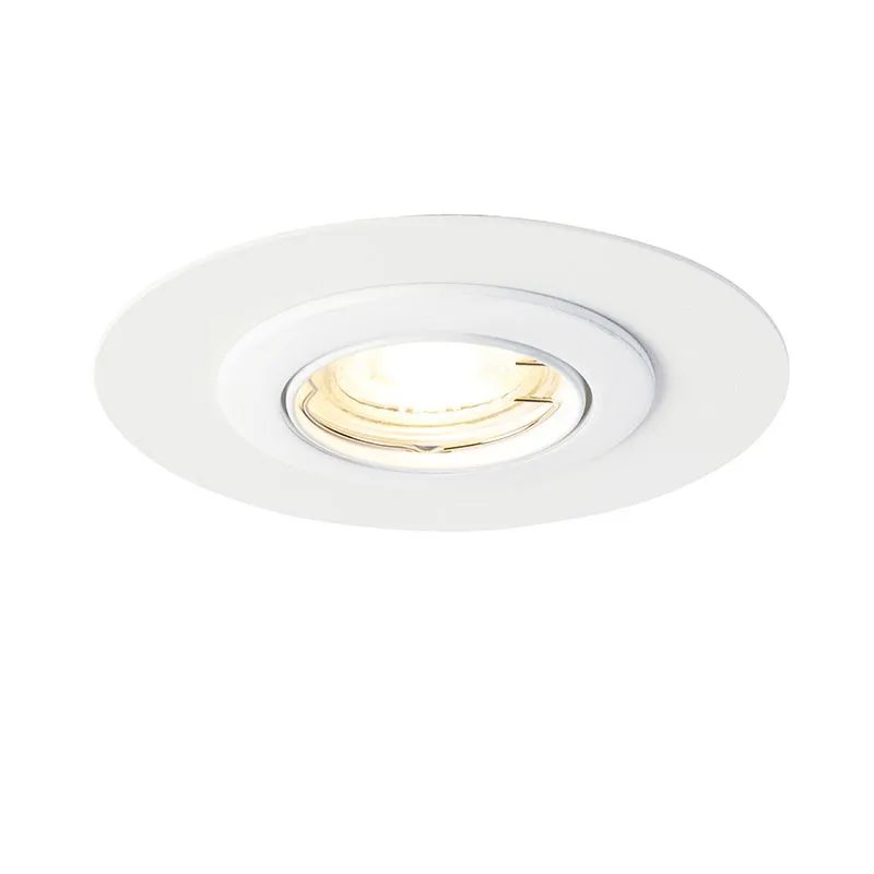 Faretto da incasso tondo bianco inclinabile con anello distanziatore - Edu
