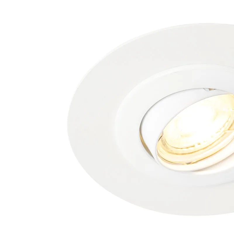 Faretto da incasso tondo bianco inclinabile con anello distanziatore - Edu
