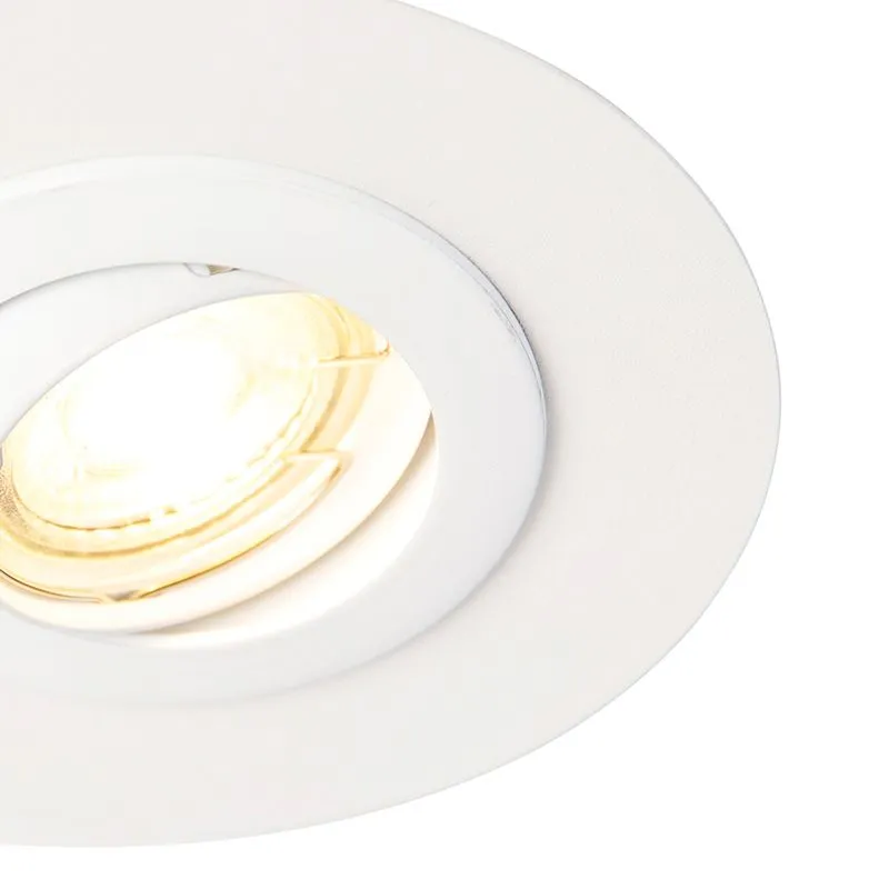 Faretto da incasso tondo bianco inclinabile con anello distanziatore - Edu