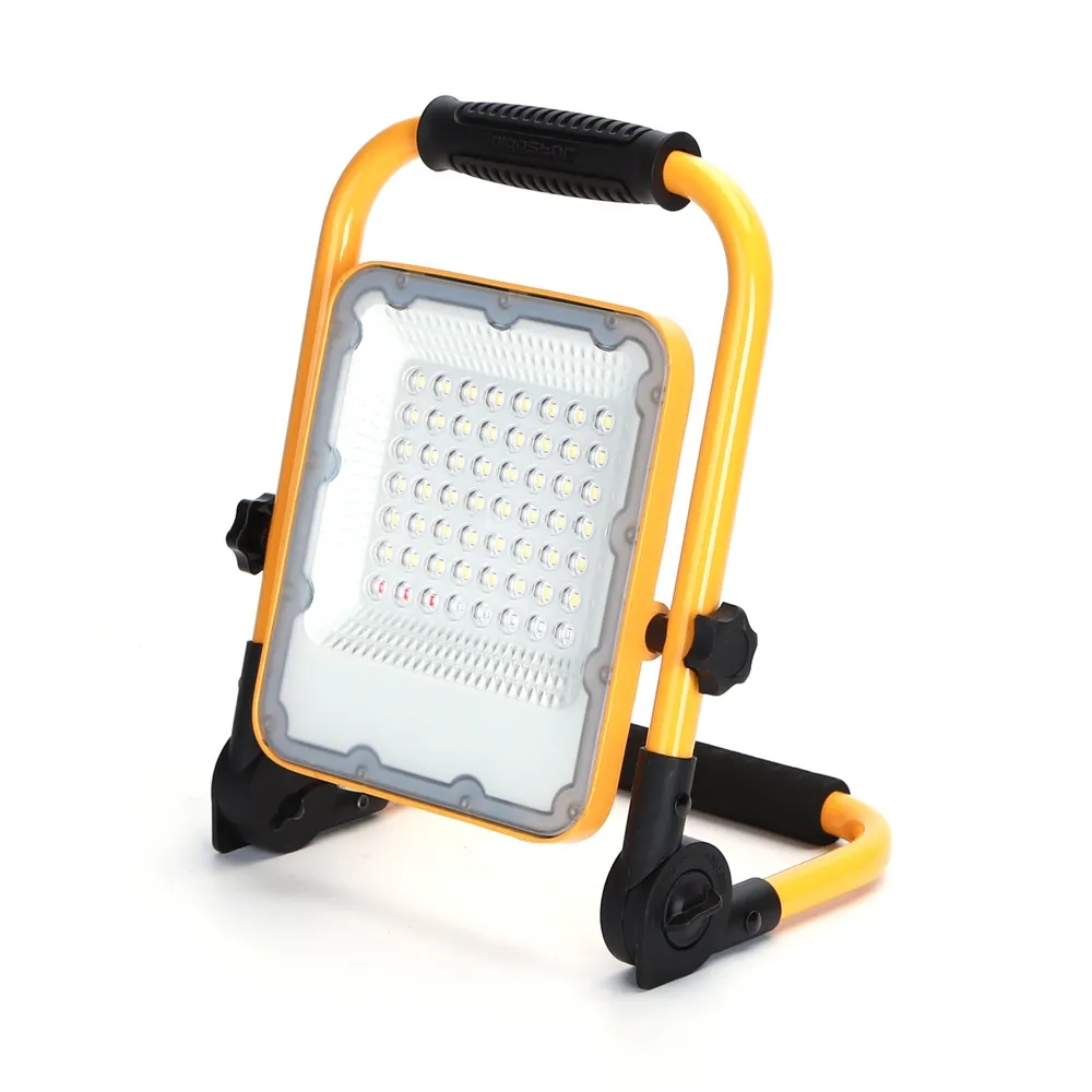 Faro Led da lavoro portatile 30W Nero e giallo Alimentazione a batteria IP65 Bianco freddo 6500K Dimmerabile Aigostar