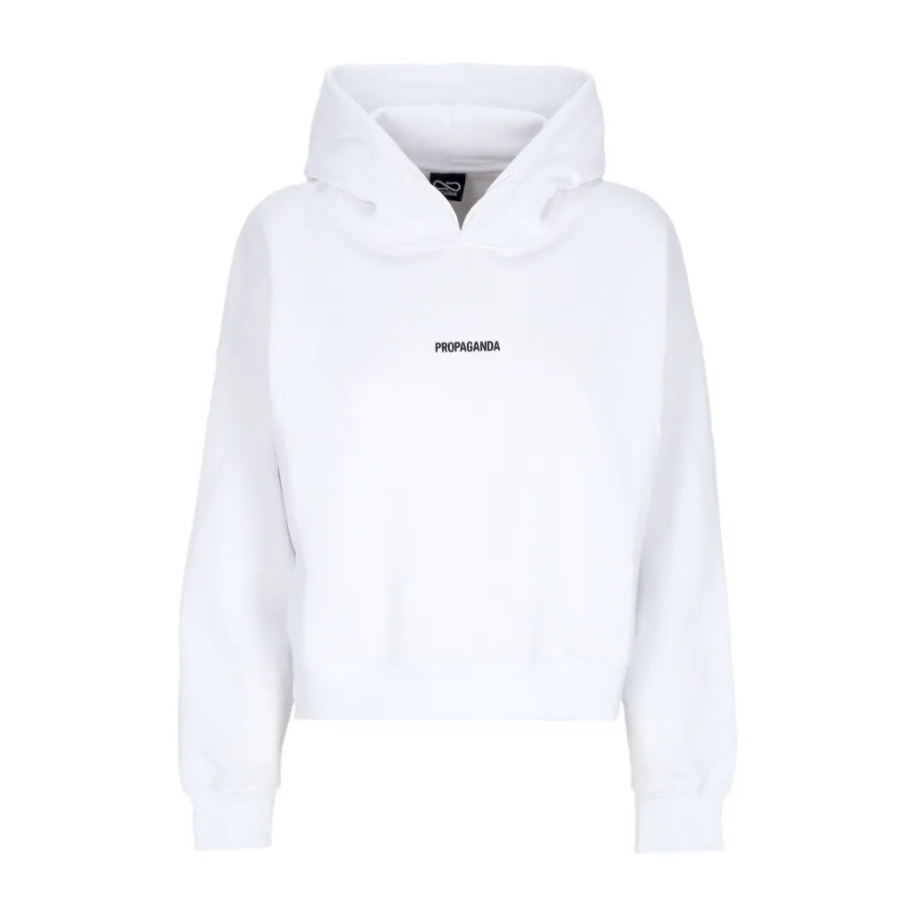 felpa cappuccio corta donna w ribs hoodie WHITE