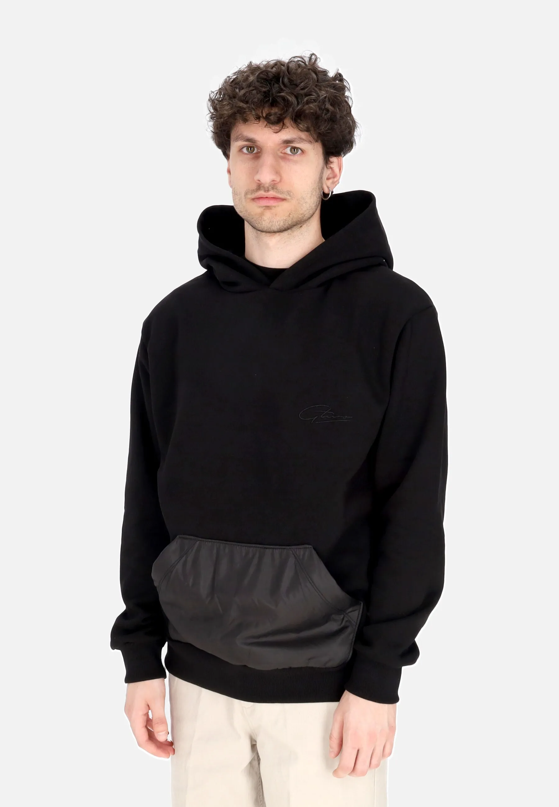 Felpa Leggera Cappuccio Uomo Hoodie Black