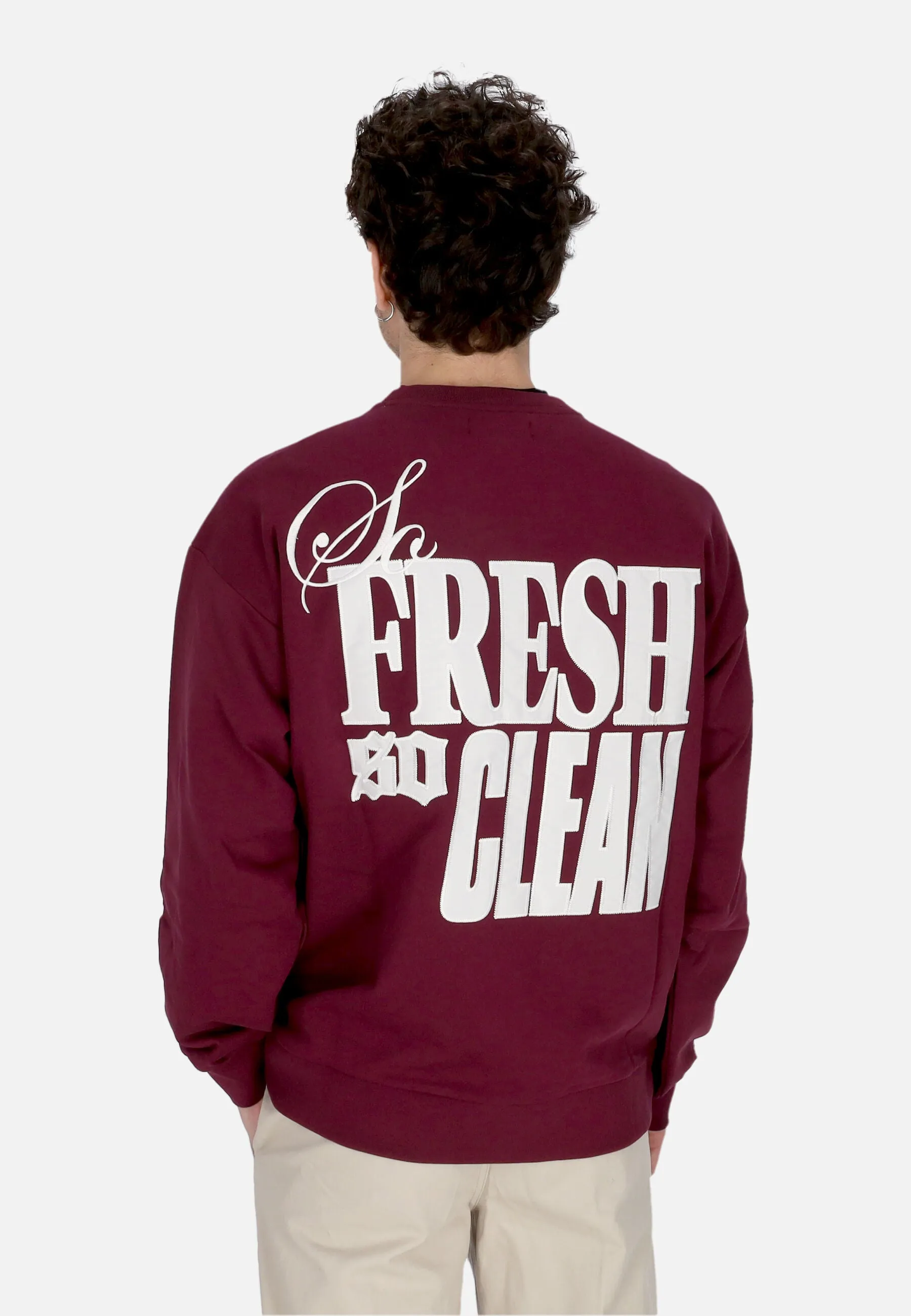 Felpa Leggera Girocollo Uomo So Fresh So Clean Sweatshirt Plum