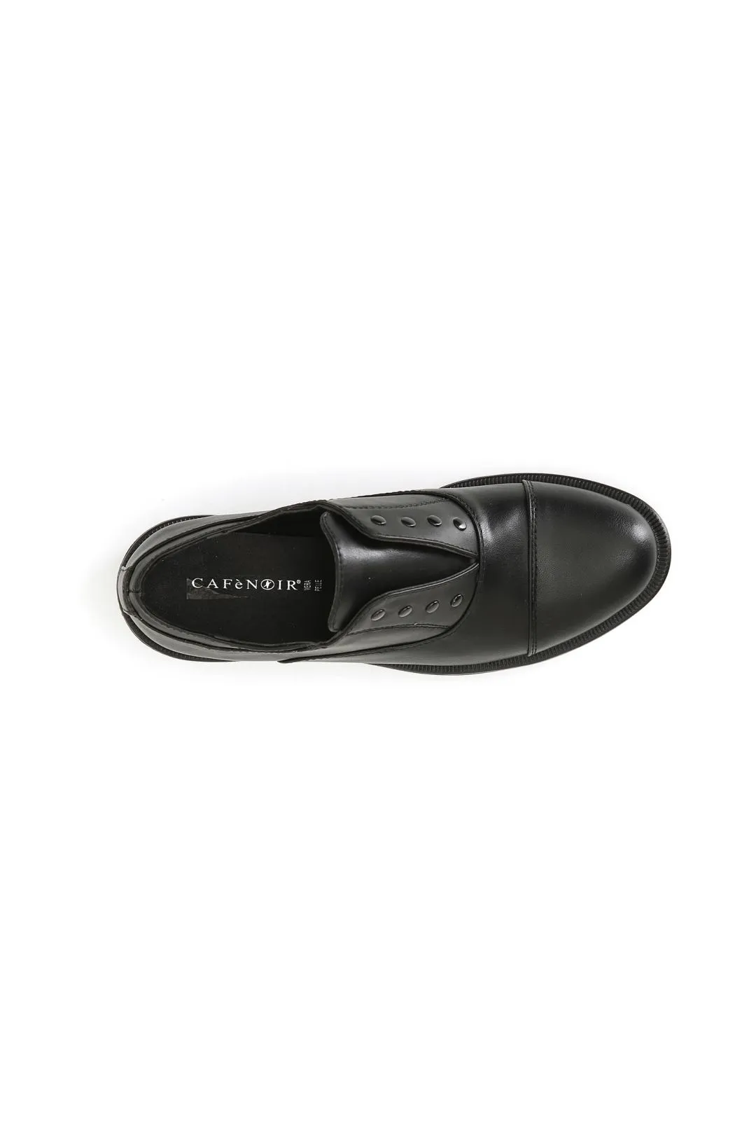 francesina in similpelle con borchie nero