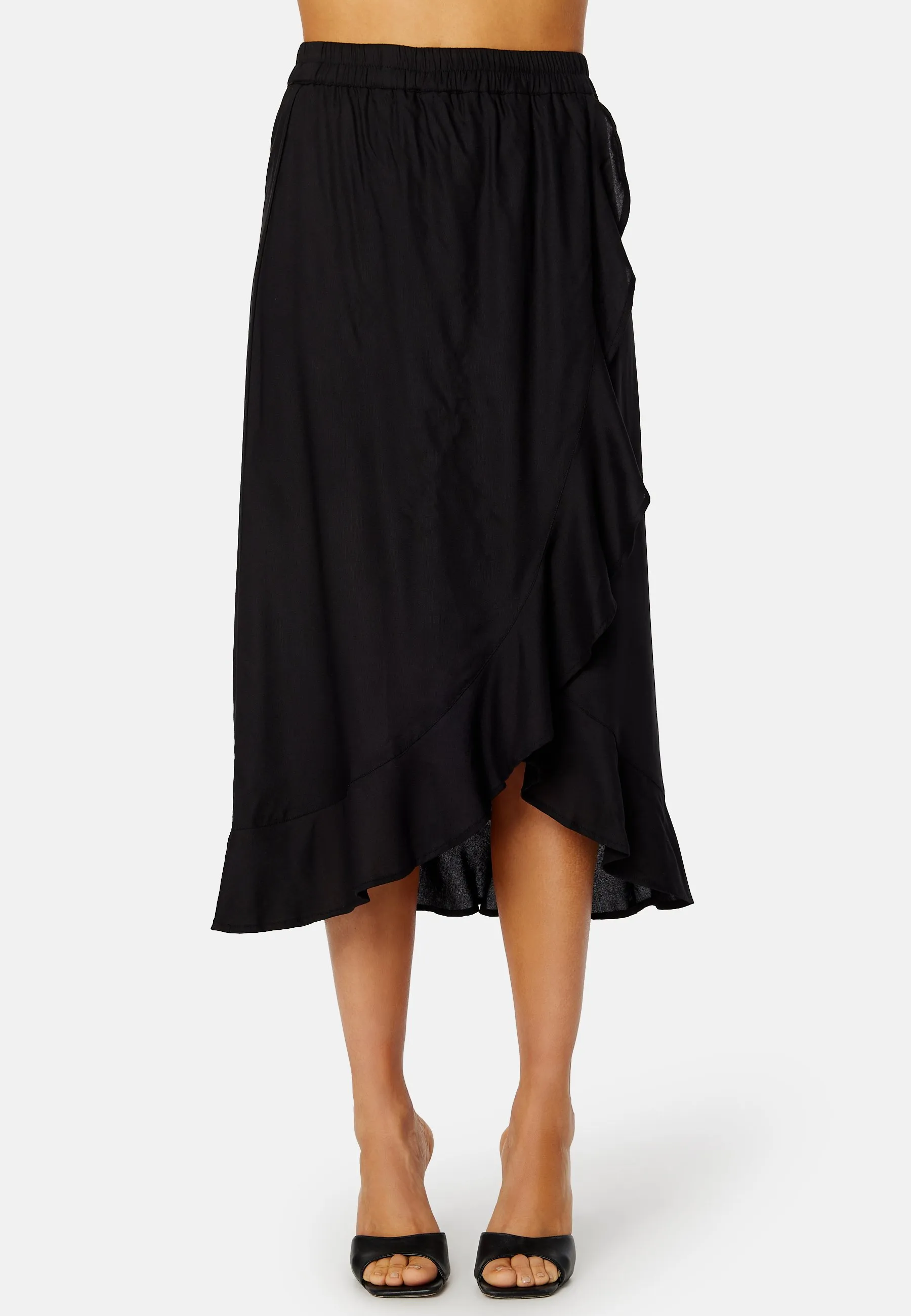 FRONT WRAP VISCOSE SKIRT - Gonna a campana
