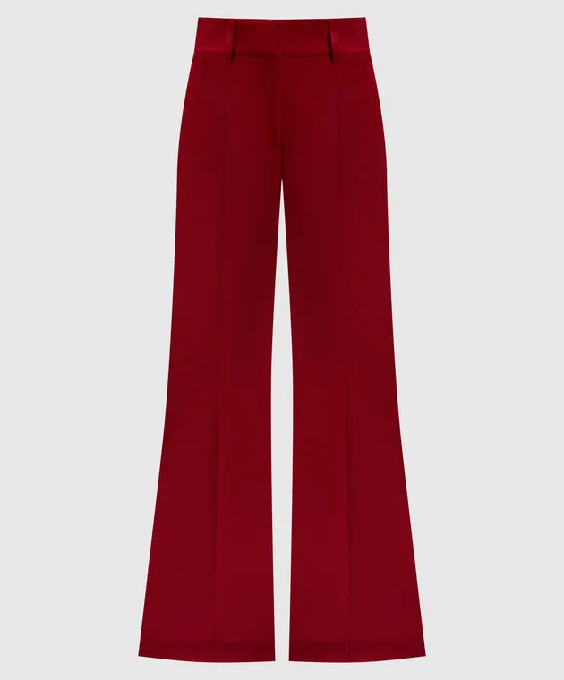 Gabriela Hearst Pantaloni a zampa di lana rossa 1242109W105