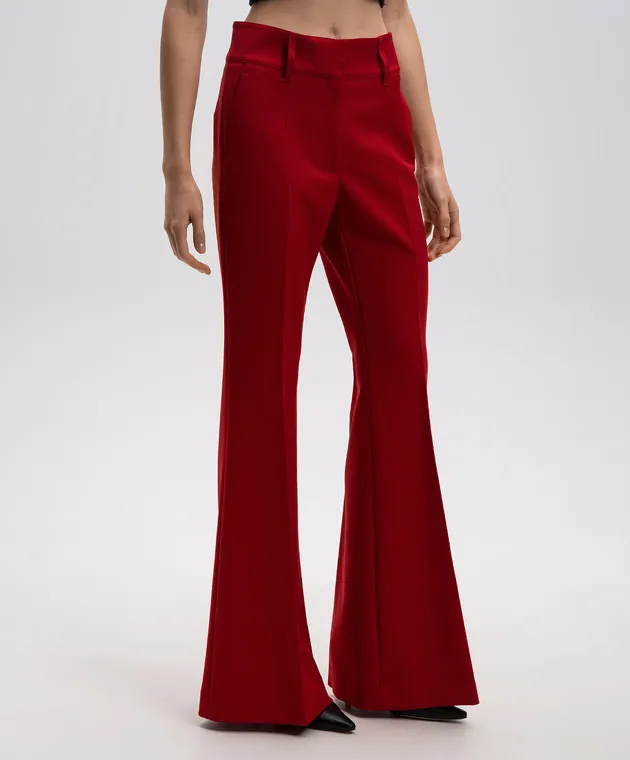 Gabriela Hearst Pantaloni a zampa di lana rossa 1242109W105