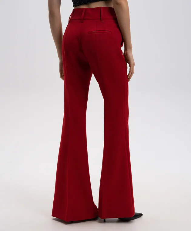 Gabriela Hearst Pantaloni a zampa di lana rossa 1242109W105